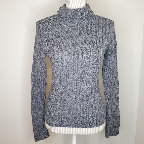 American Eagle Heather Grey Cotton Ribbed Turtleneck